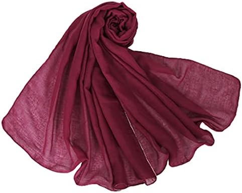 Wobe 3 Pcs Women Soft Cotton Hemp Scarf Shawl Long Scarves